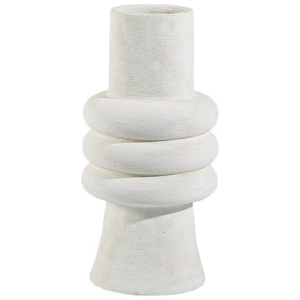 Ваза настольная керамическая 39х18 см белая Three-ring vase