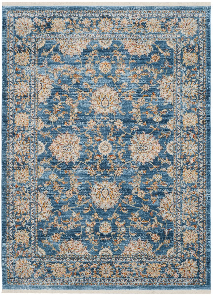 Ковер прямоугольный винтажный 120х156 см синий с узором 074LCV