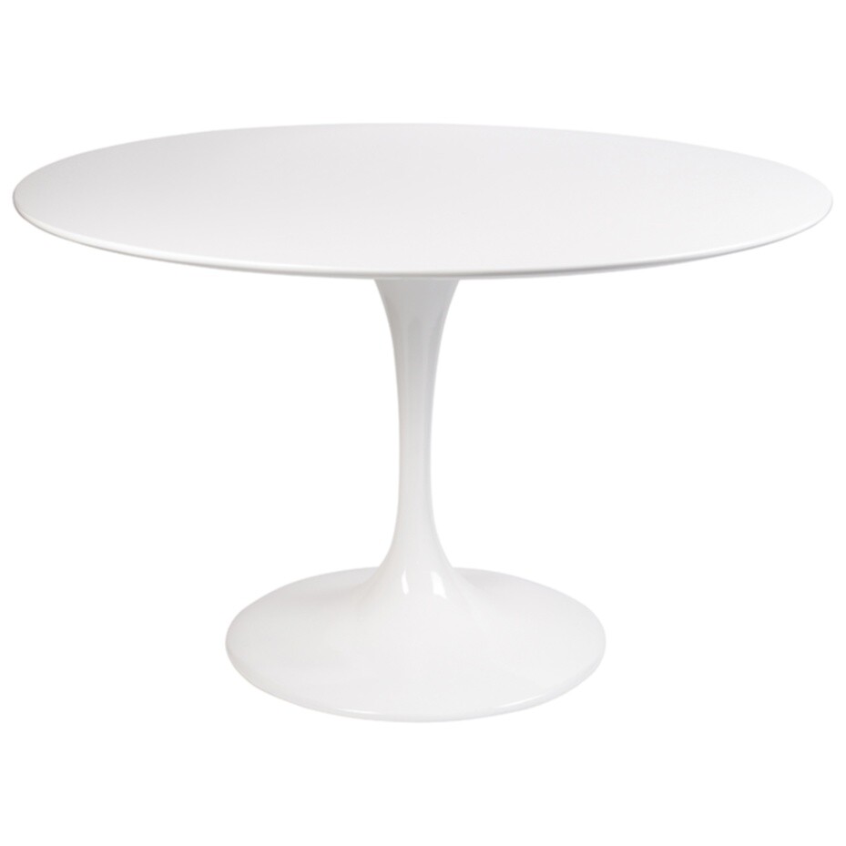 Обеденный стол круглый белый глянцевый 110 см Eero Saarinen Style Tulip Table