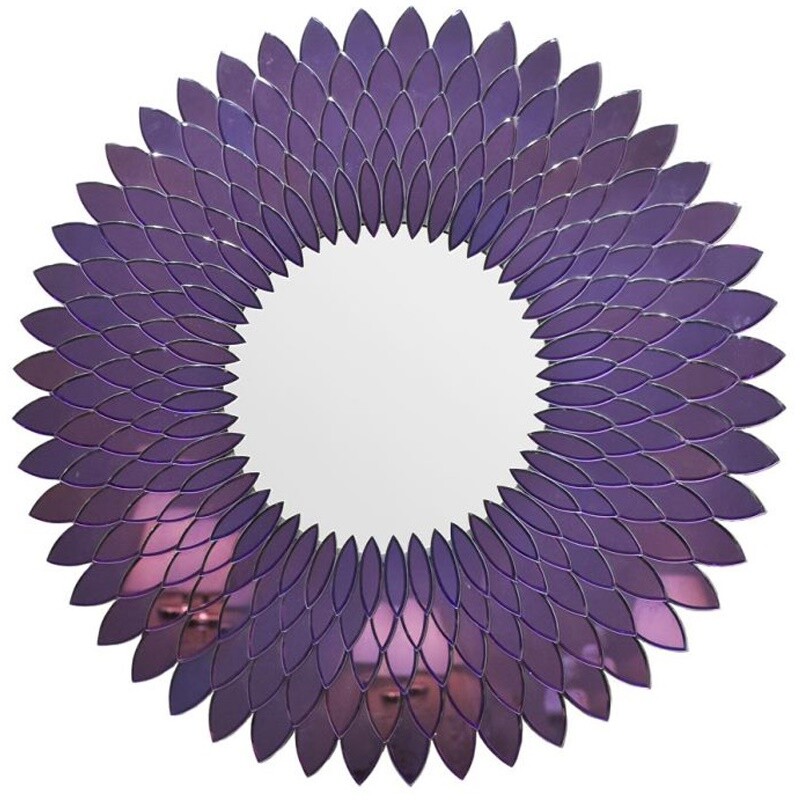 Зеркало-солнце стеклянное в виде цветка фиолетовое Astra