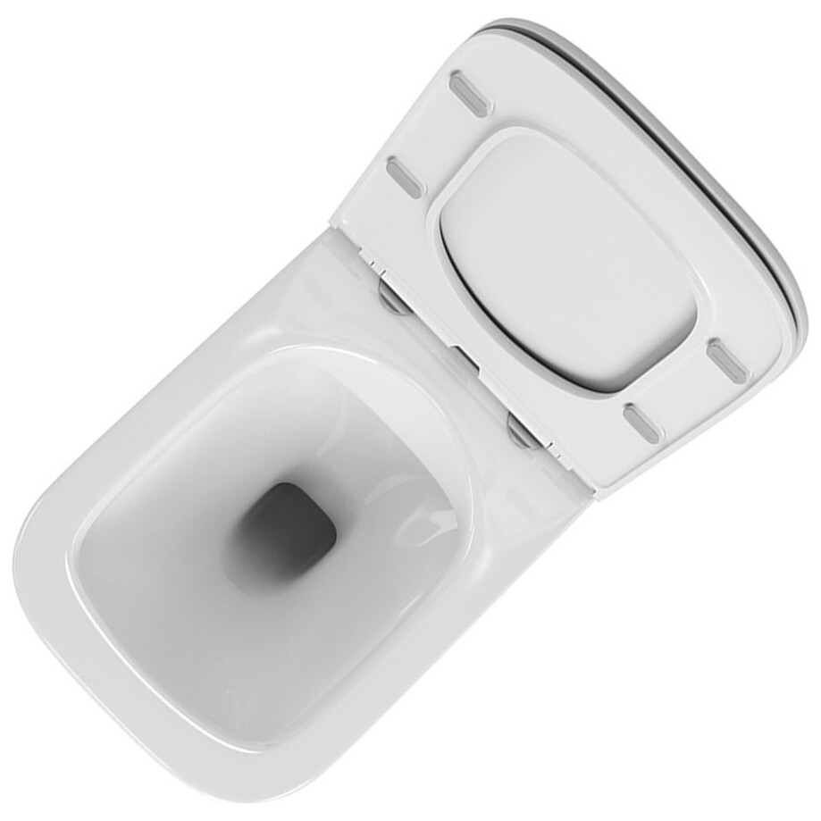 Унитаз напольный безободковый с сиденьем микролифт белый Point "Ника" PN42081 - изображение 5