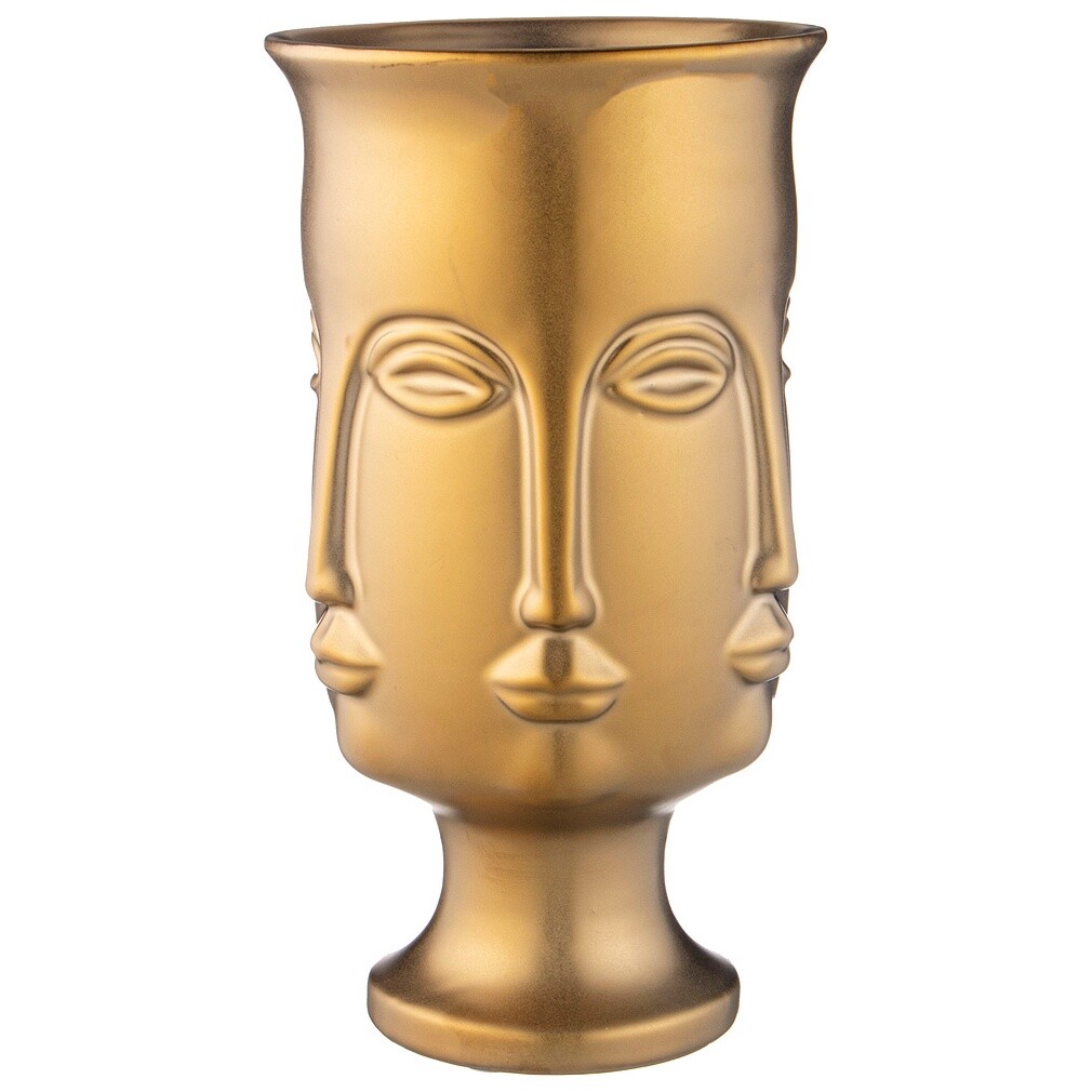 Ваза декоративная керамическая 26 см золотая ARM-112-625