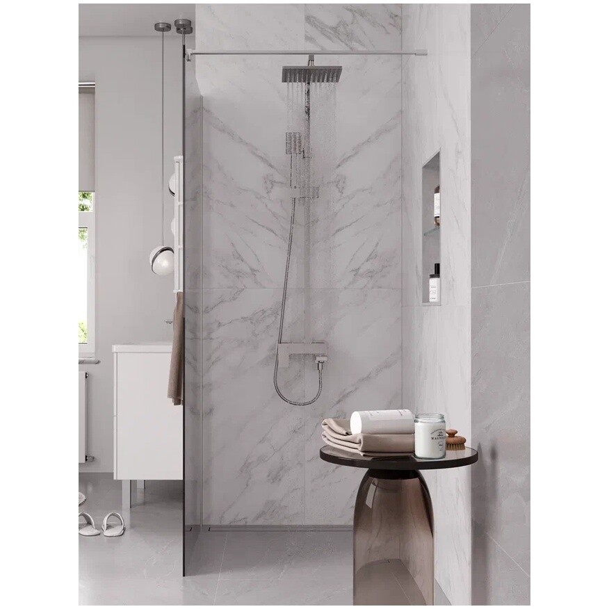 Душевая перегородка 200х90 см тонированное стекло, хром Reflexion RX20090TCR-20 - изображение 8