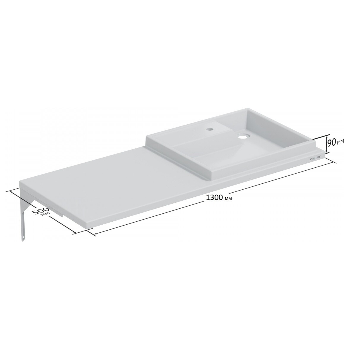 Раковина над стиральной машиной 130х50 см левая белая "Юпитер" 900135 - изображение 4