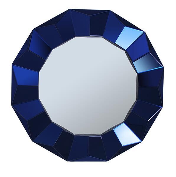 Зеркало синее круглое в граненой раме диаметр 97 см Krona