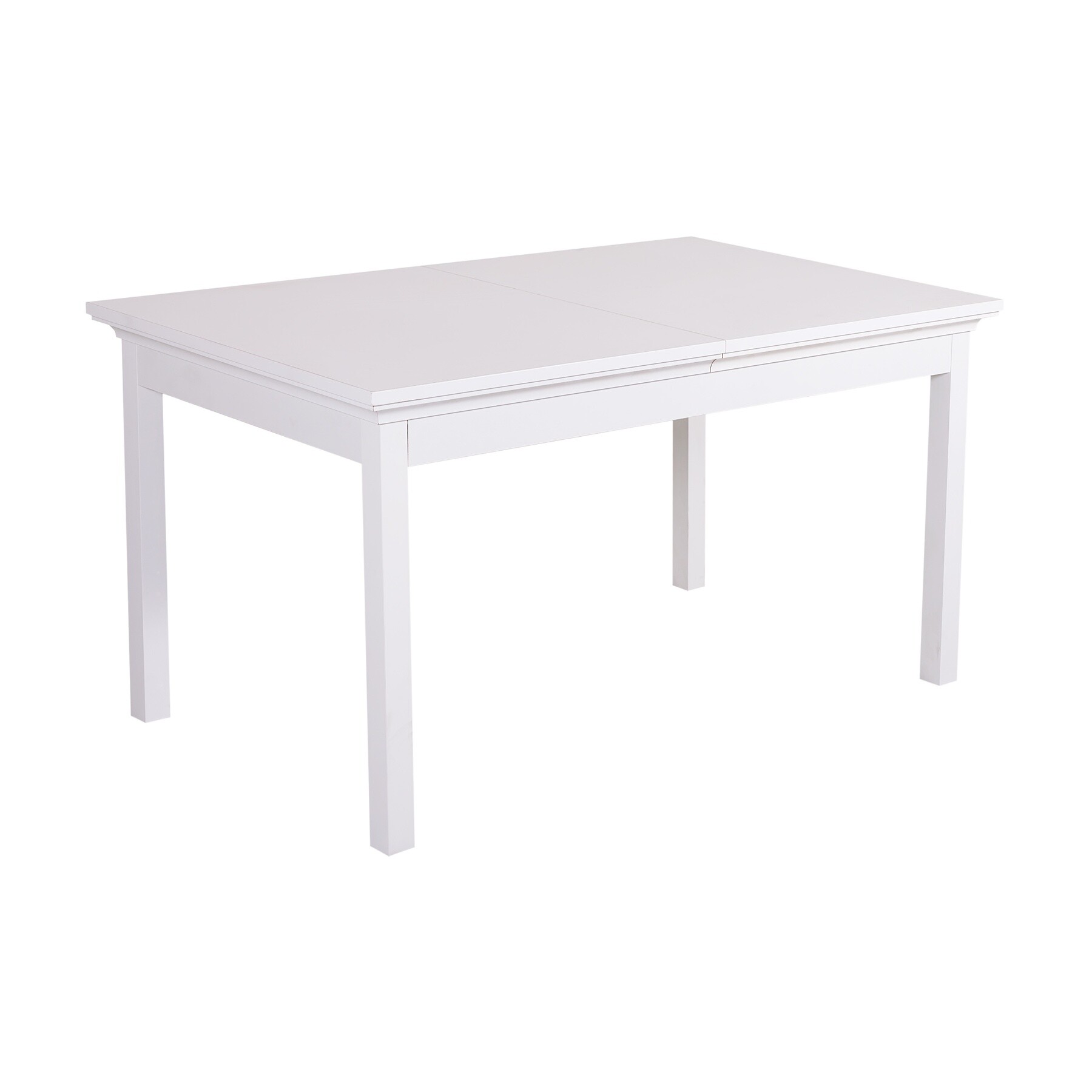 Обеденный стол раздвижной белый с деревянными ножками 140-187х84 см Reina