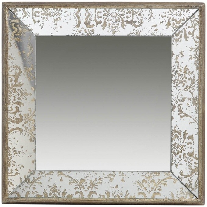 Зеркало настенное винтажное 39x39см серебро Dorthea