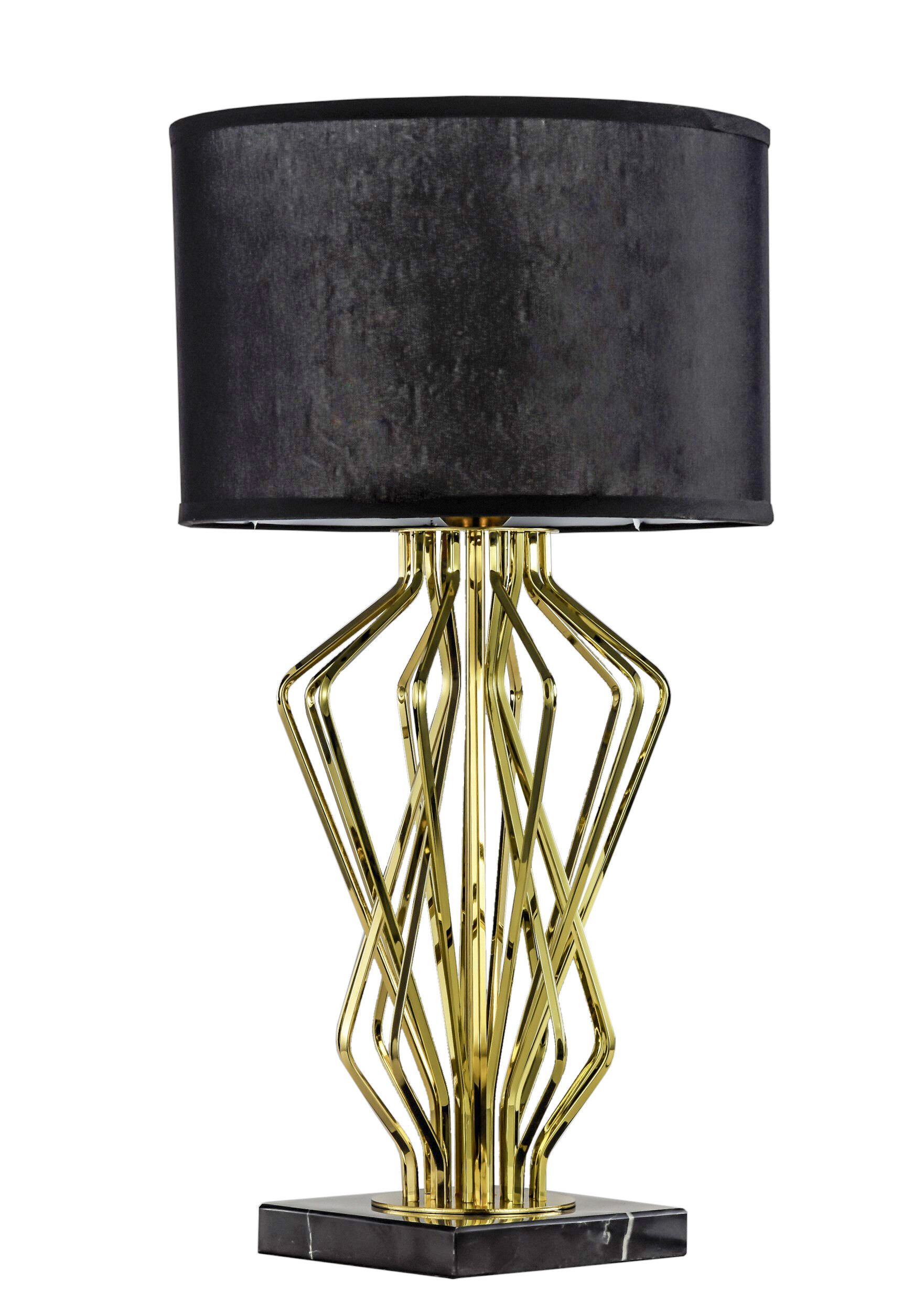 Лампа настольная с абажуром D40 см черная, золото Tree WTL1074-T400GD-BK