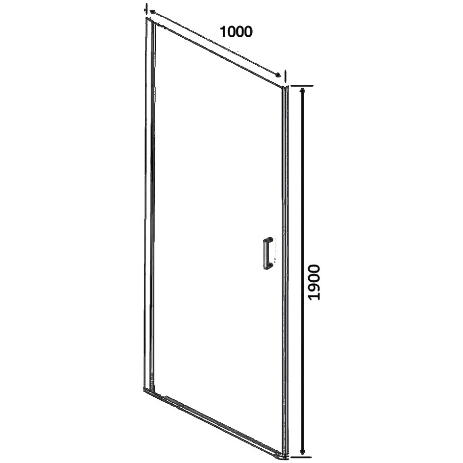 Душевая дверь в нишу 100х190 см стеклянная прозрачная, хром Diwo "Кострома" KS05-100TCR - изображение 4