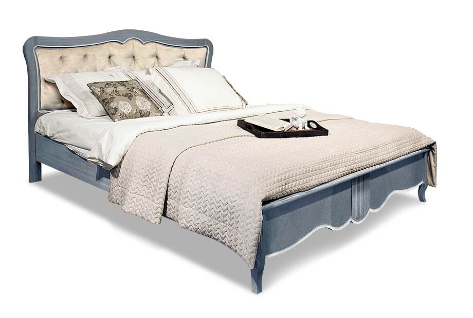 Кровать полутораспальная с мягким изголовьем 140х200 см шато Katrin