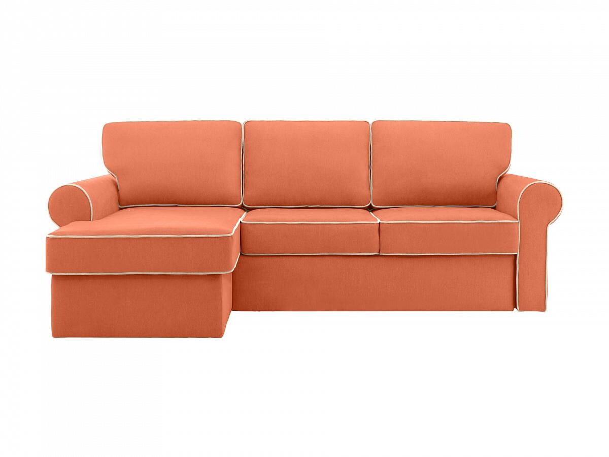 Угловой диван-кровать с оттоманкой персиковый Murom