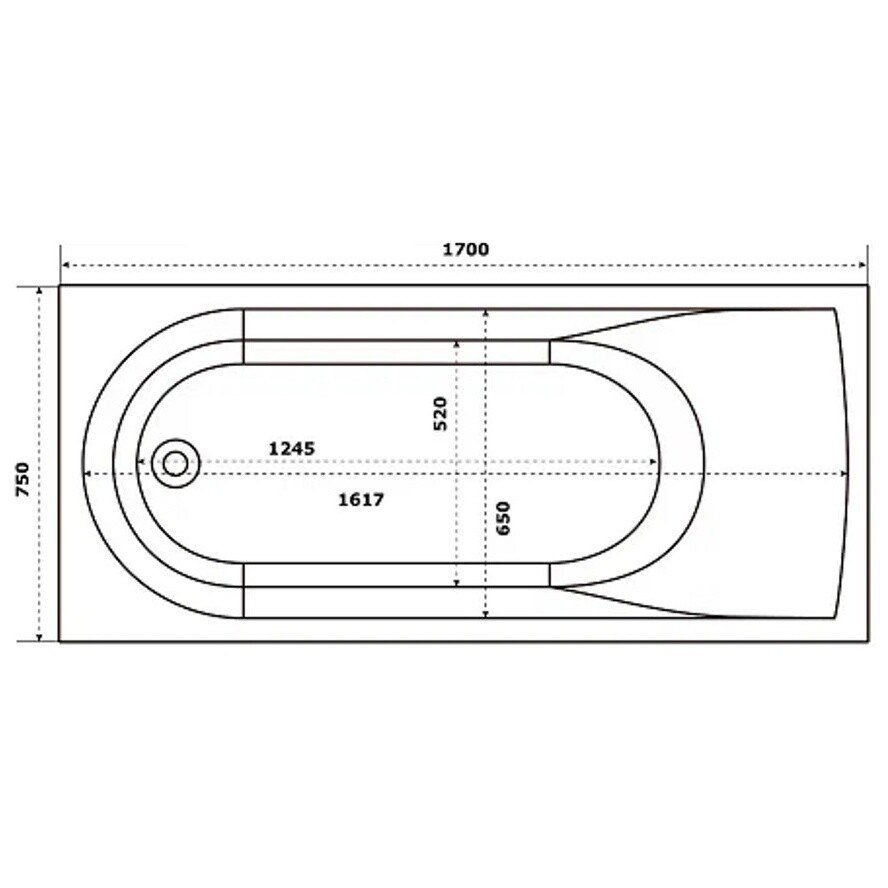 Ванна из искусственного мрамора прямоугольная 75х170 см белая Creto Fresh 20-1111 - изображение 8