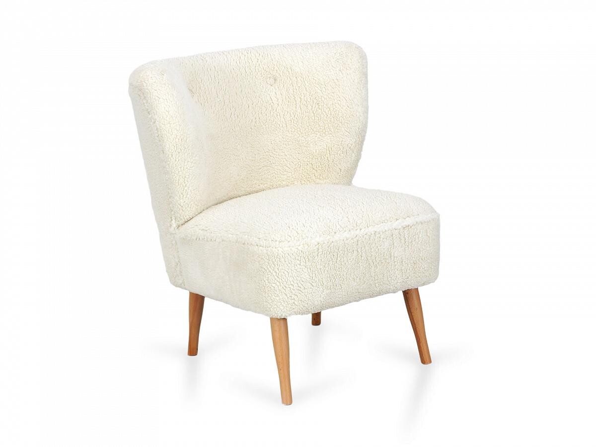 Кресло на ножках мягкое белое-прозрачное Modica