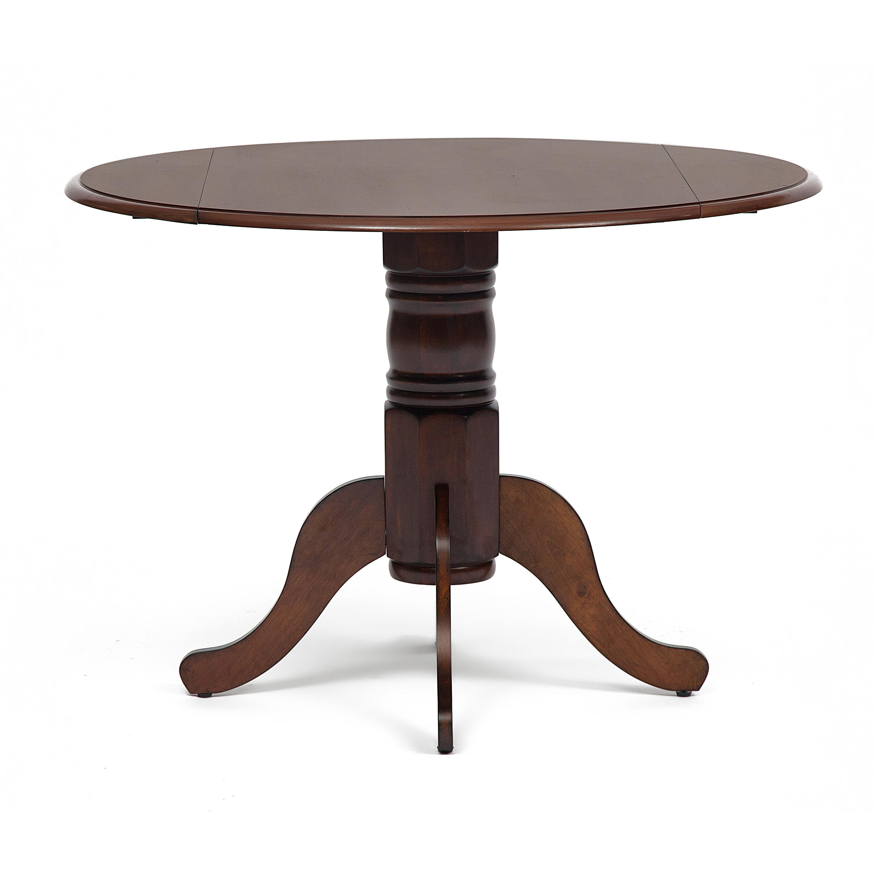 Обеденный стол круглый раскладной деревянный коричневый Cliff