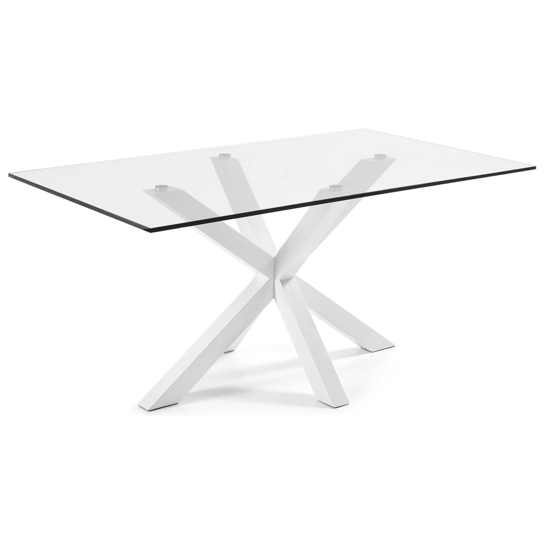 Обеденный стол стеклянный на белых ножках 160 см Arya C435C07 от La Forma