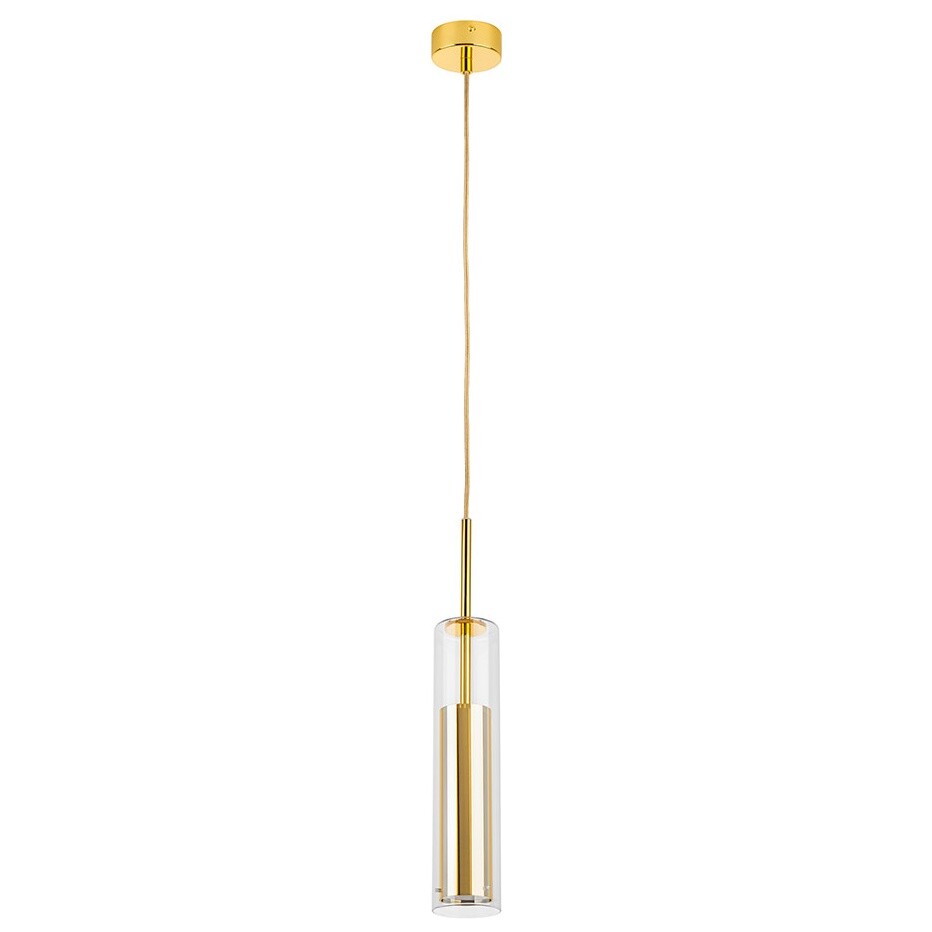 Светильник подвесной со стеклянным плафоном золотой Cilino 756012