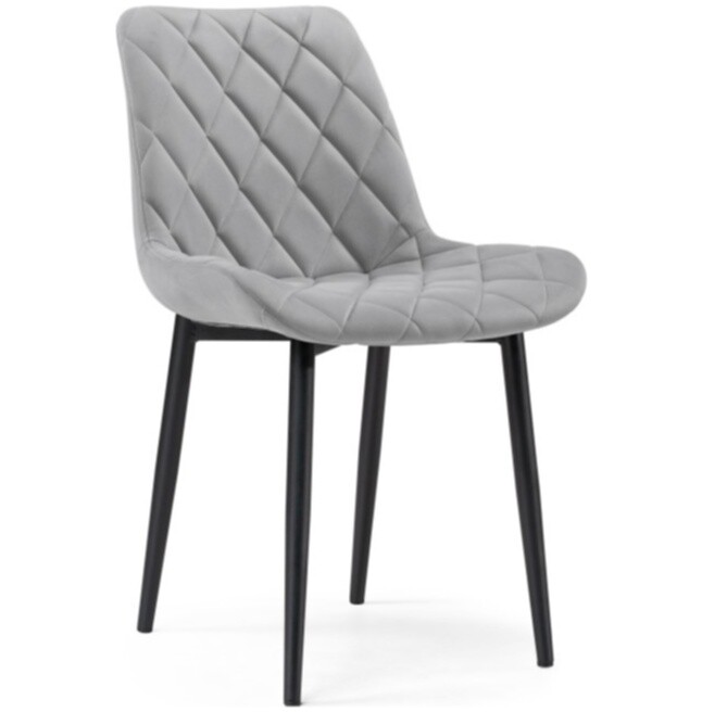 Обеденный стул с мягким сиденьем светло-серый, черный &quot;Баодин Б/К&quot;