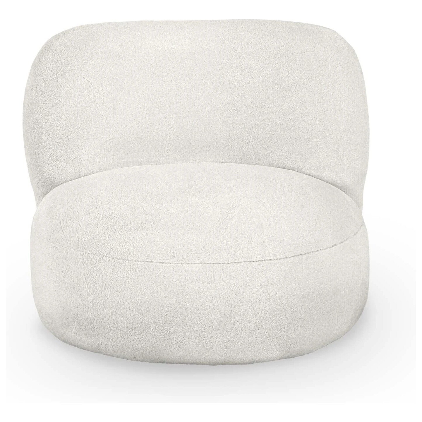 Кресло мягкое круглое без ножек искусственный мех белое Patti 51-1 beige