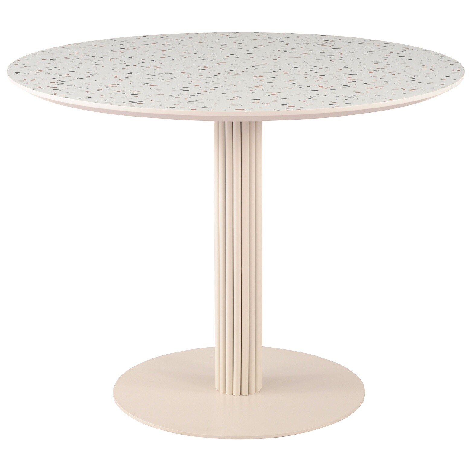 Обеденный стол круглый на металлическом основании 90 см терраццо Stem