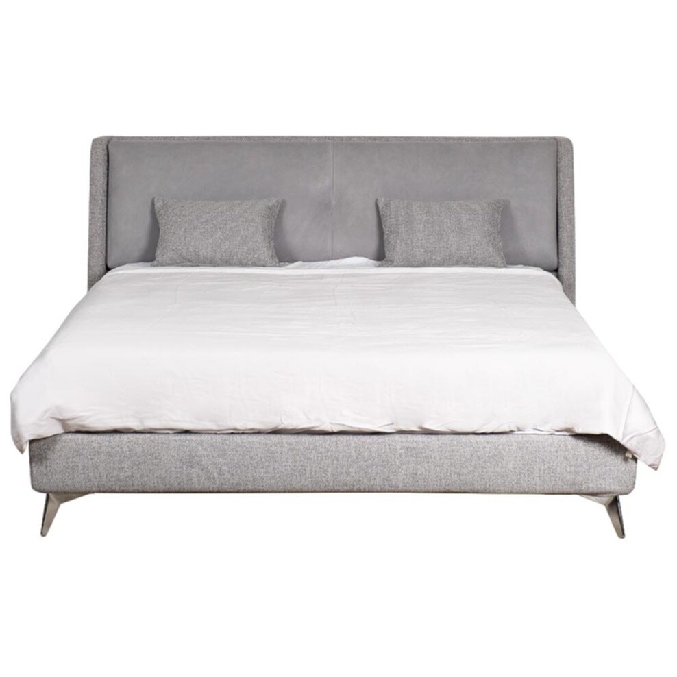Кровать двуспальная 160х200 см серая Michelle