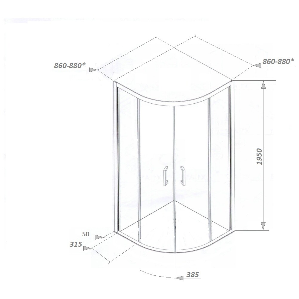 Душевой уголок четверть круга 90x90 см хром Cerutti SPA Viva 90 - изображение 7