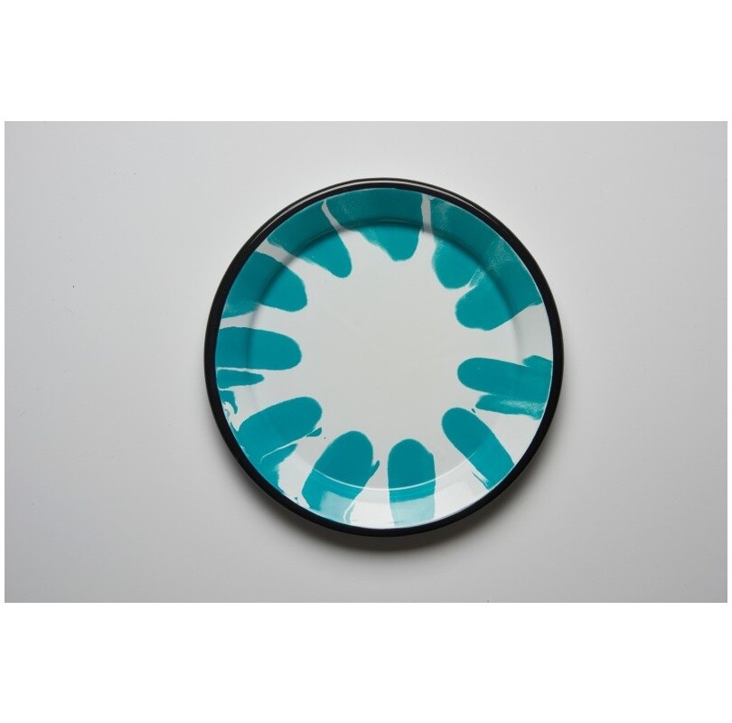 Тарелка эмалированная круглая 25 см бирюзовая A Little Color