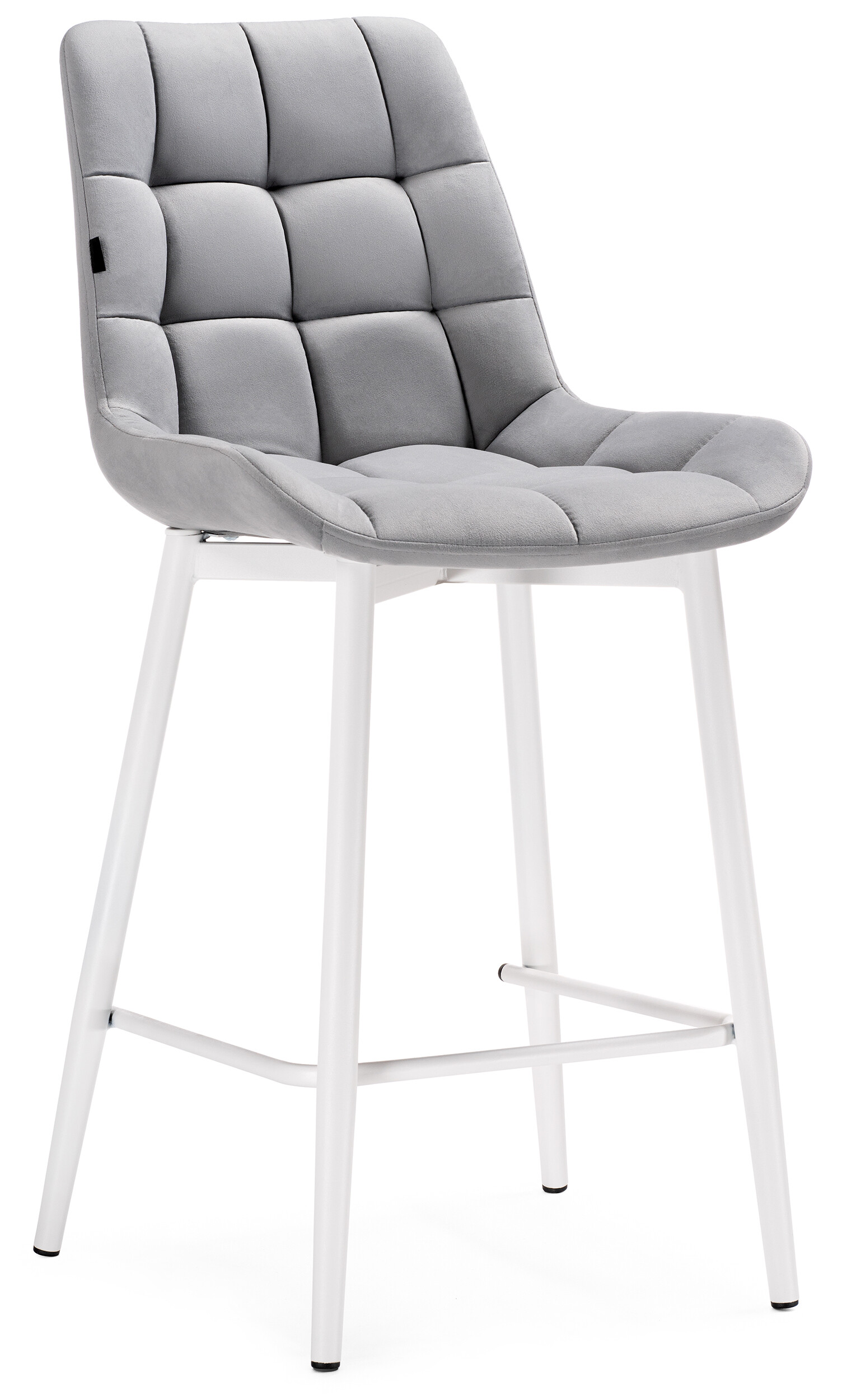 Полубарный стул на металлических ножках светло-серый, белый &quot;Алст&quot;