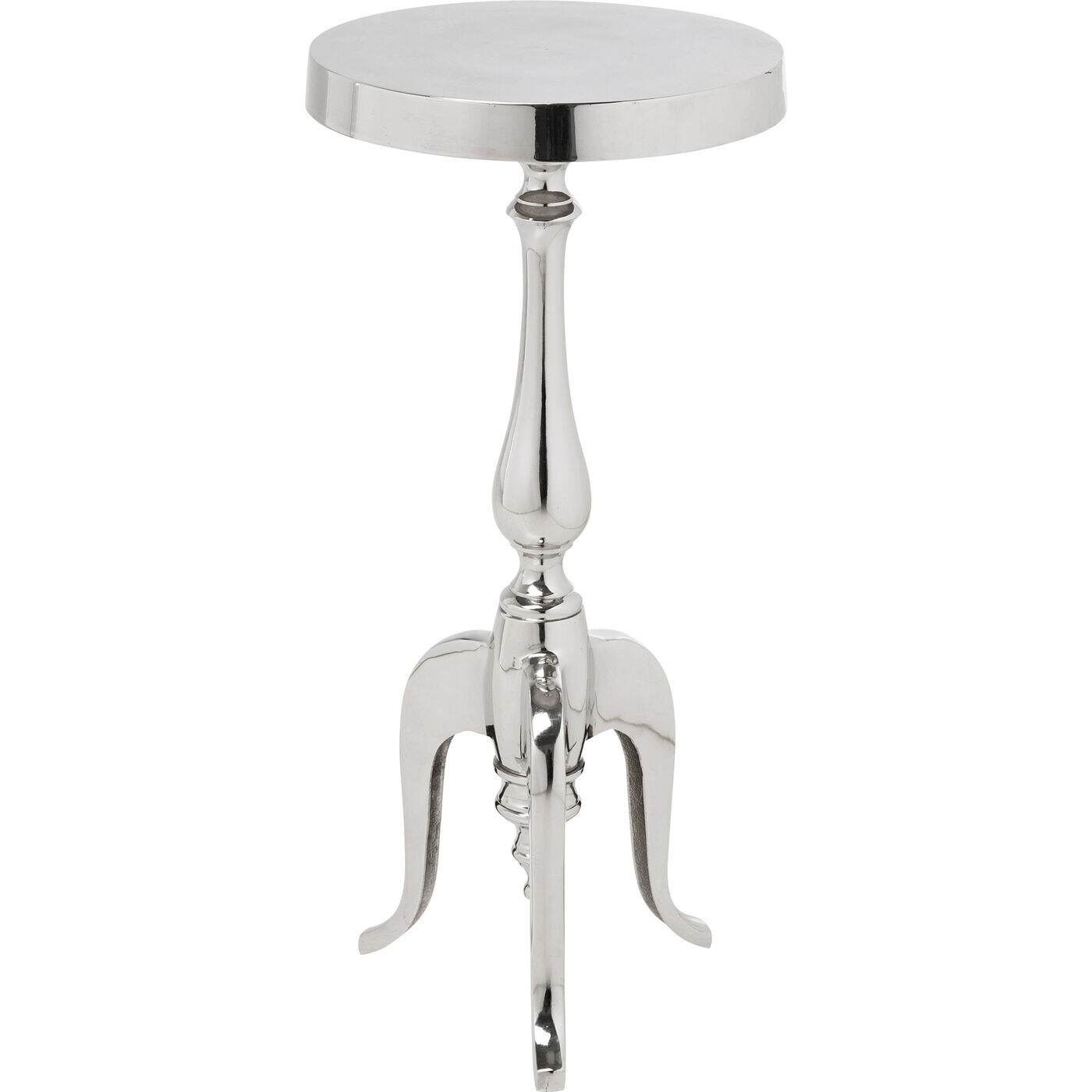 Приставной столик круглый серебряный с фигурной ножкой Barock 75596