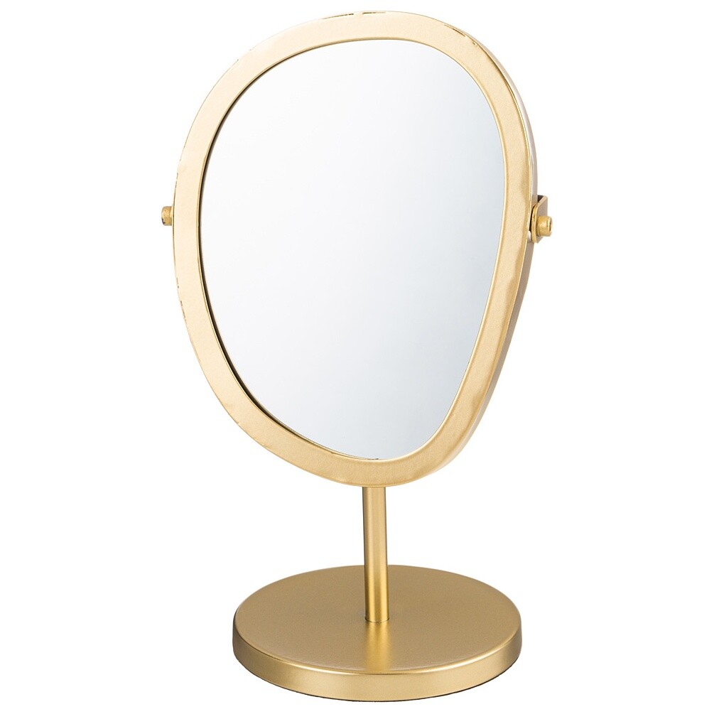 Зеркало настольное овальное 27х16 см золотое 120-210