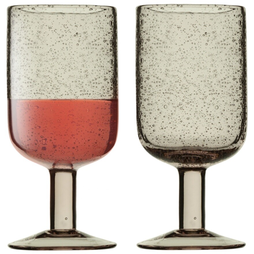 Бокалы для вина стеклянные 410 мл 2 шт. розовые Flowi
