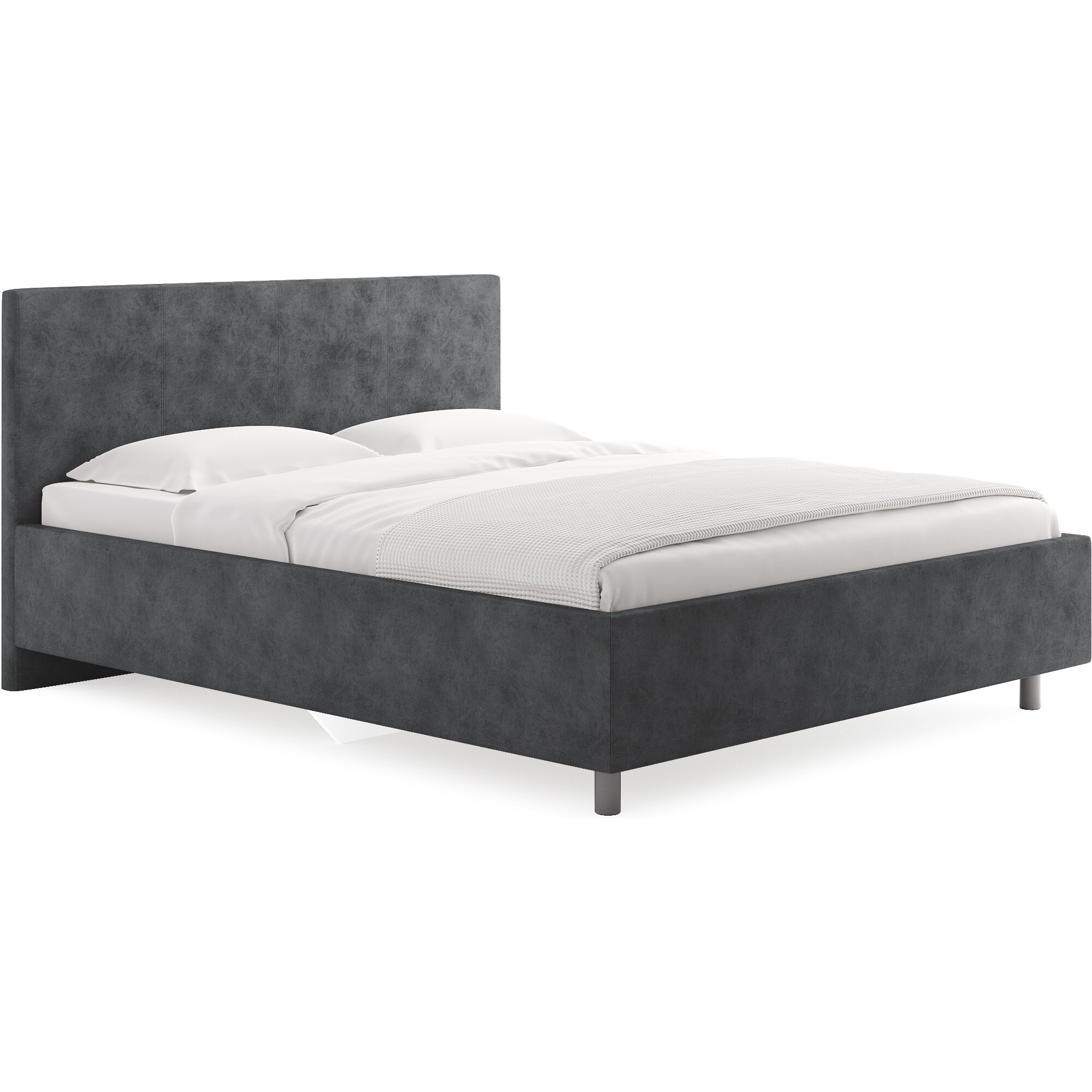 Кровать полутораспальная с мягким изголовьем 120х200 см энигма графит Prato