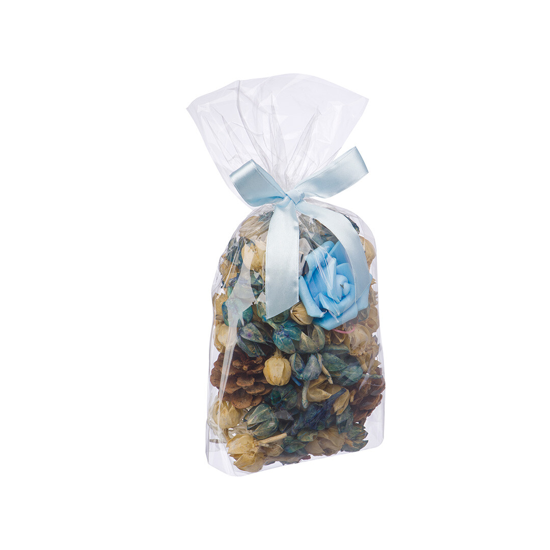 Сухоцветы из натуральных материалов с ароматом морского бриза 20х12х10 см голубые &quot;Вещицы&quot;