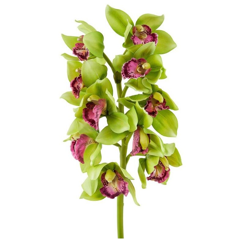 Искусственный цветок 60 см зеленый, розовый &quot;Орхидея Цимбидиум&quot;