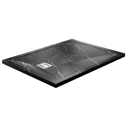 Душевой поддон из искусственного камня 90х120 см черный мрамор Wasserkraft Neime 19T07