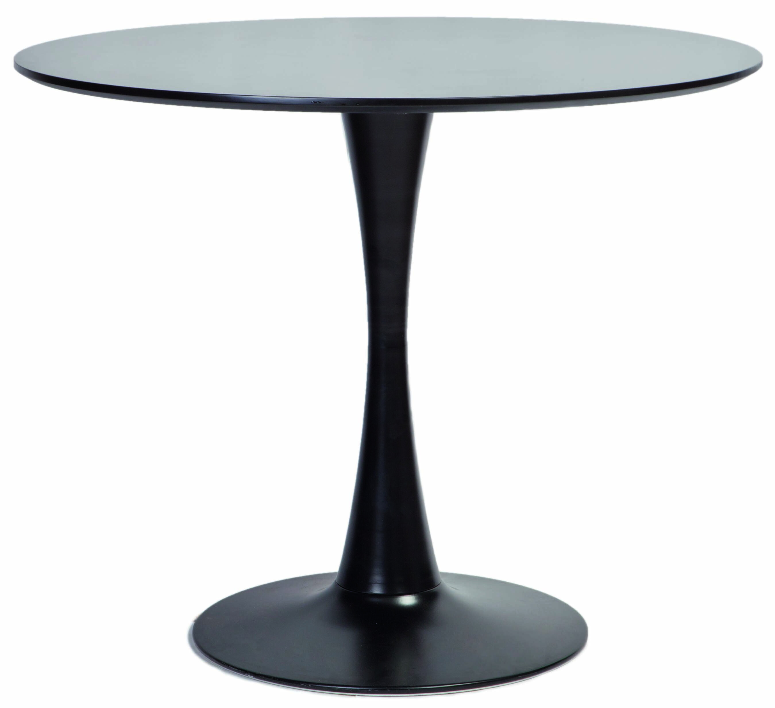 Обеденный стол круглый 90 см черный Alma