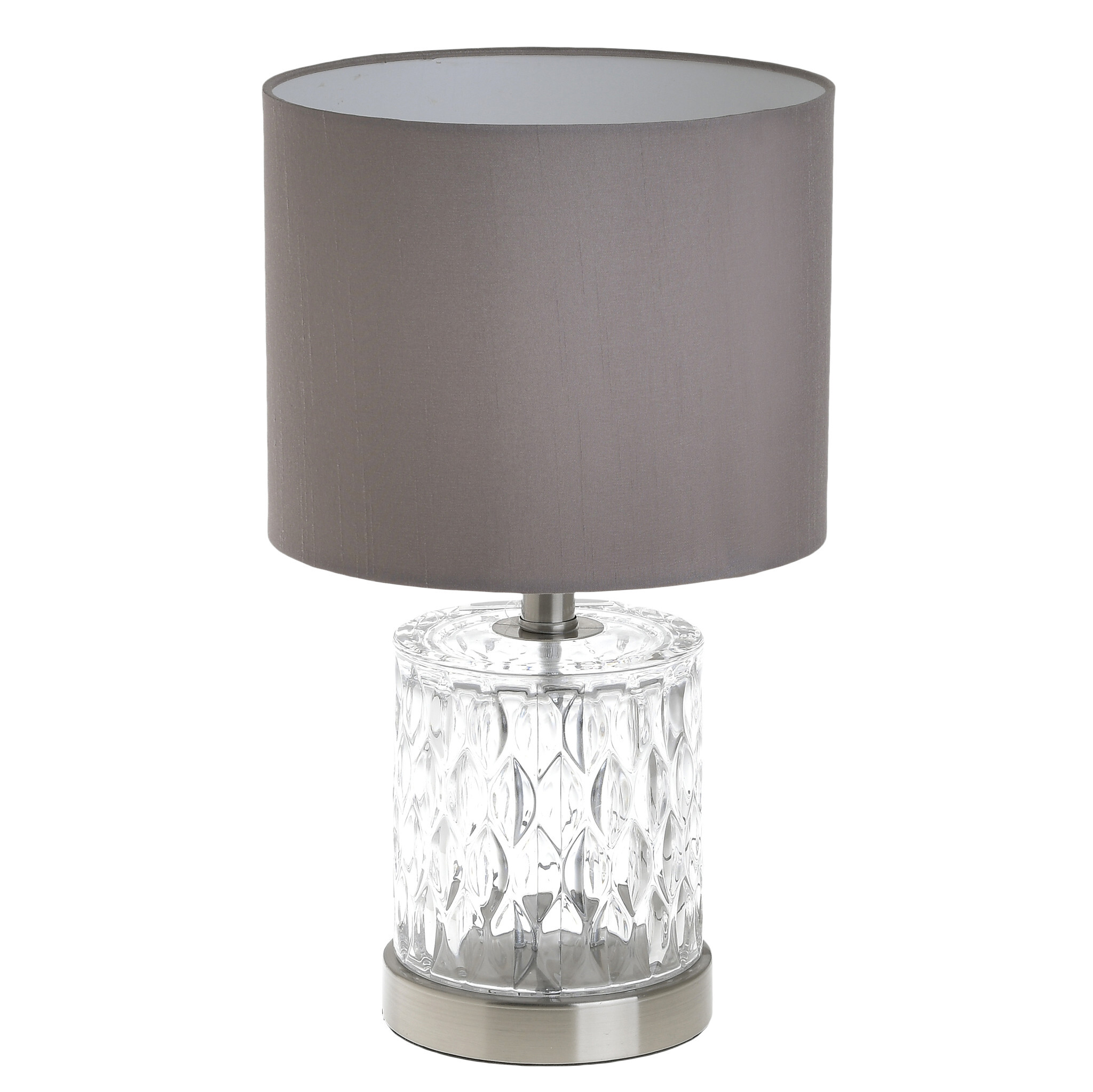 Лампа настольная с серебряным абажуром прозрачная To4rooms