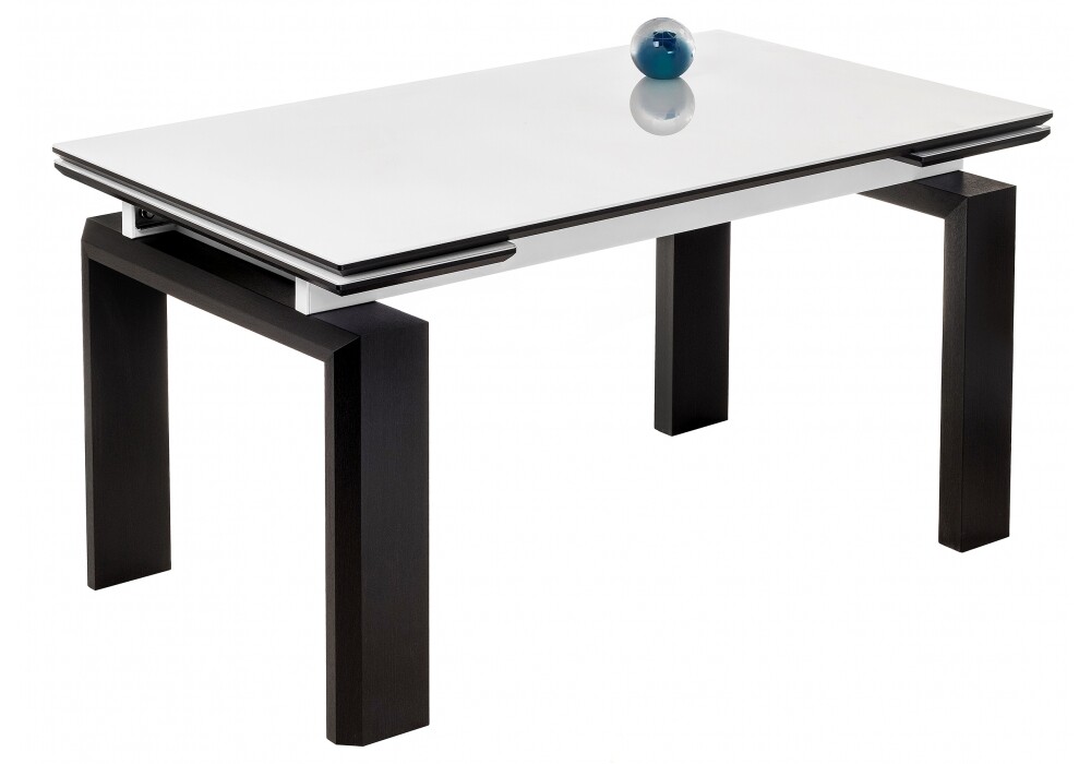 Обеденный стол раздвижной белый, венге &quot;Давос&quot;