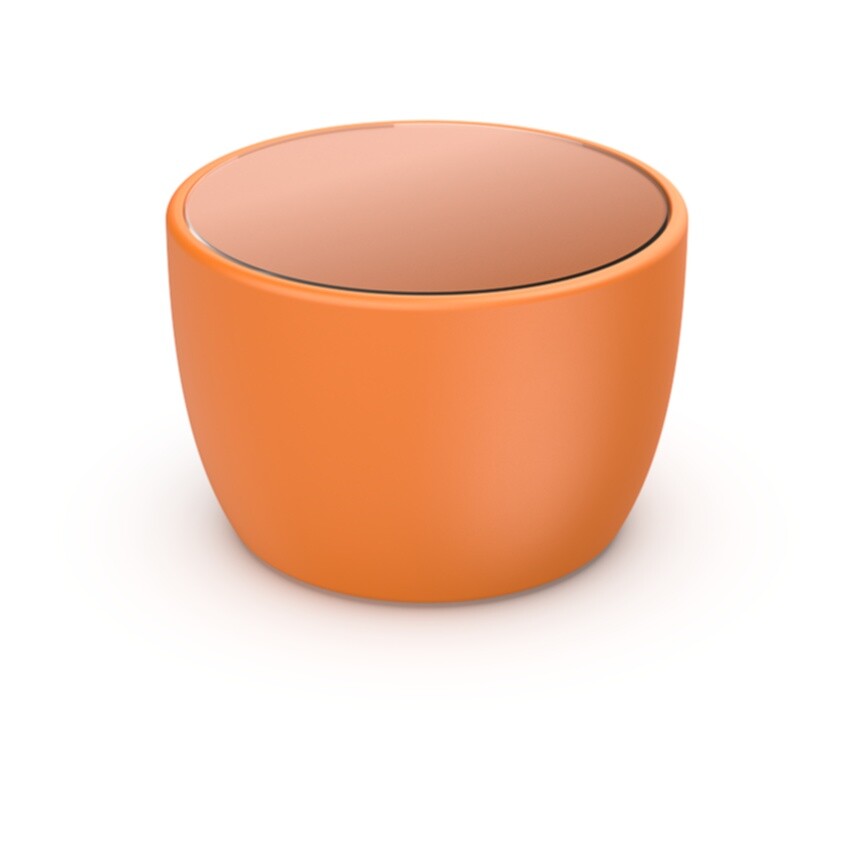 Стол пластиковый со стеклянной столешницей оранжевый Smable