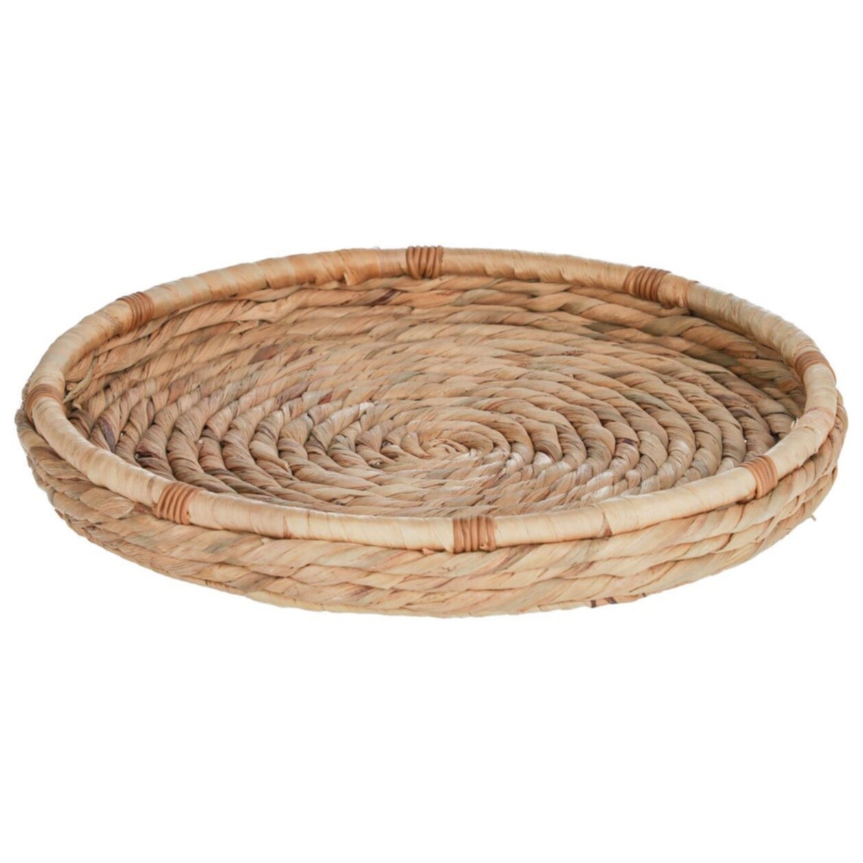 Поднос круглый плетеный 40 см бежевый Colomba от La Forma