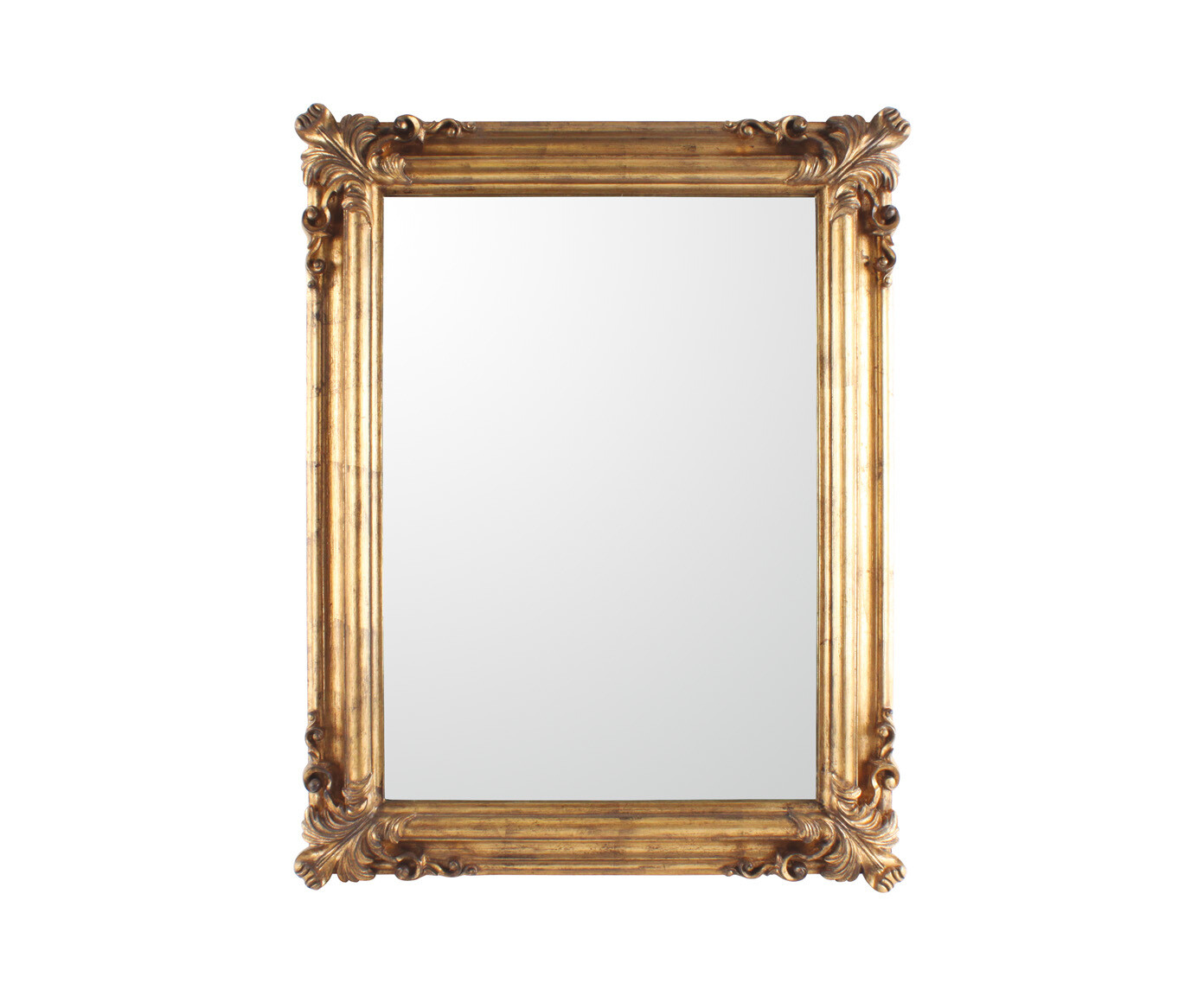 Зеркало золотое классическое прямоугольное Kvadro