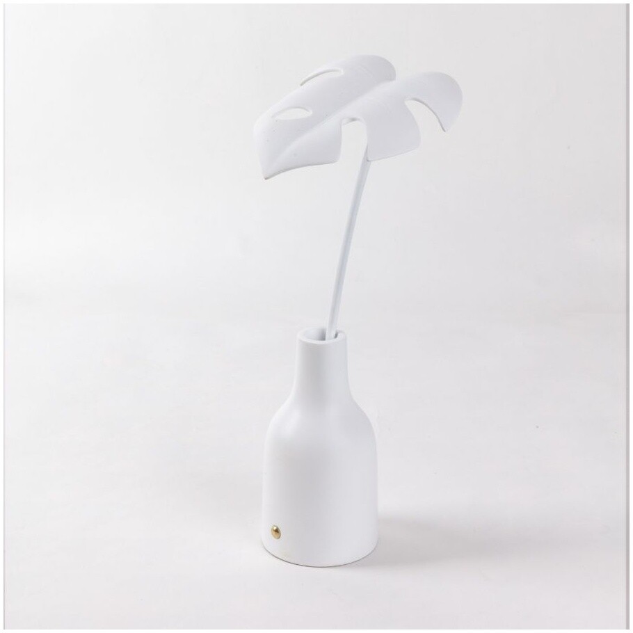 Лампа настольная светодиодная металлическая 33х10 см белая Leaf Light Delicio 09023