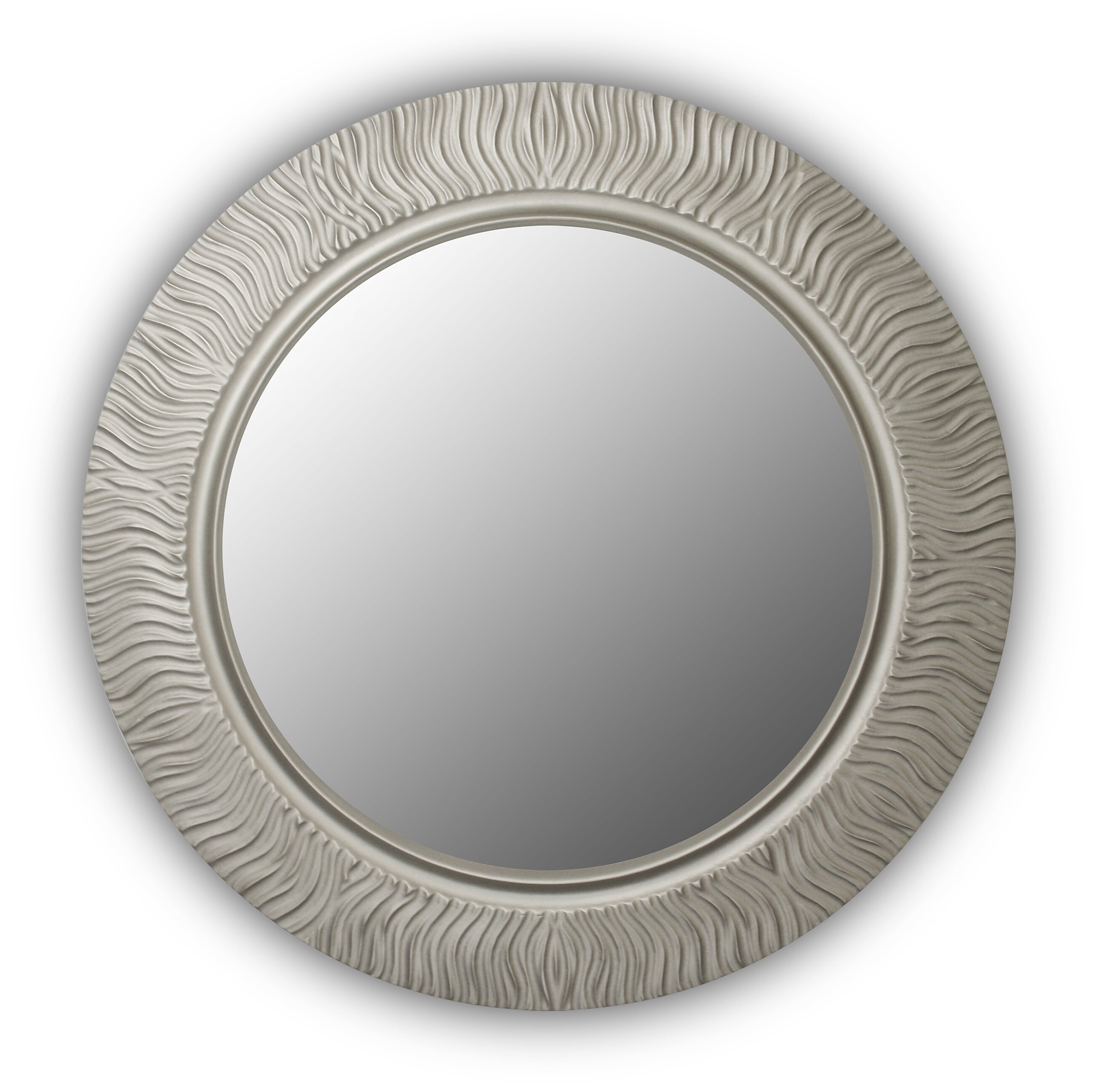 Круглое зеркало настенное серебро FASHION WAVE