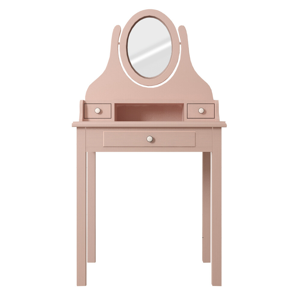 Туалетный столик с зеркалом и ящиками розовый Adelina