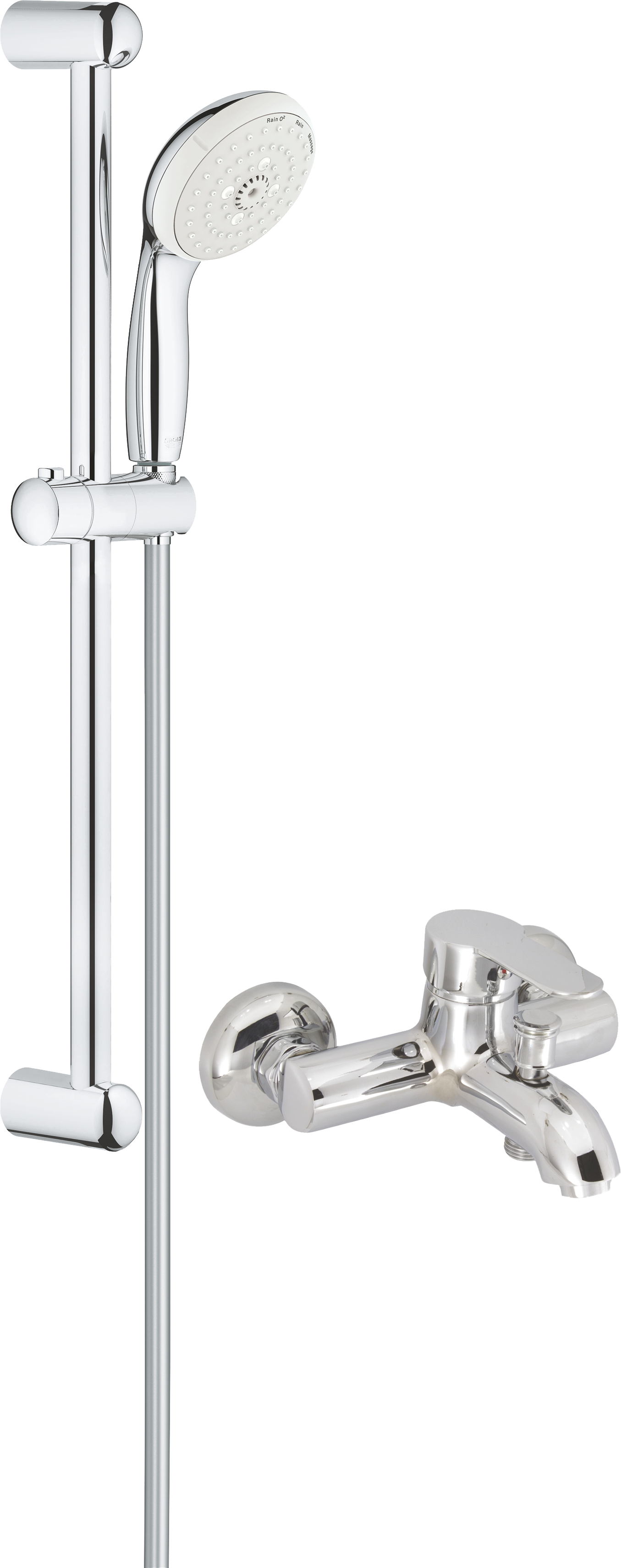 Душевой комплект со смесителем для ванны хром Mega City MG-ZRV103 Grohe Tempesta New 27794001