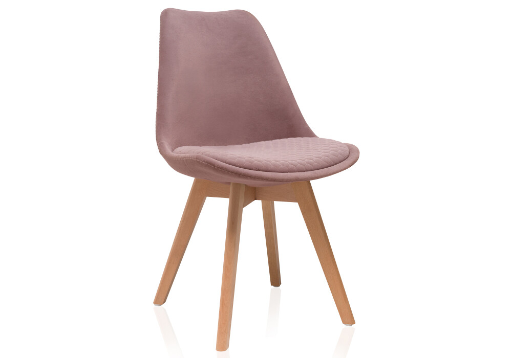 Деревянный стул с мягким сиденьем светло-фиолетовый, дерево Bonuss