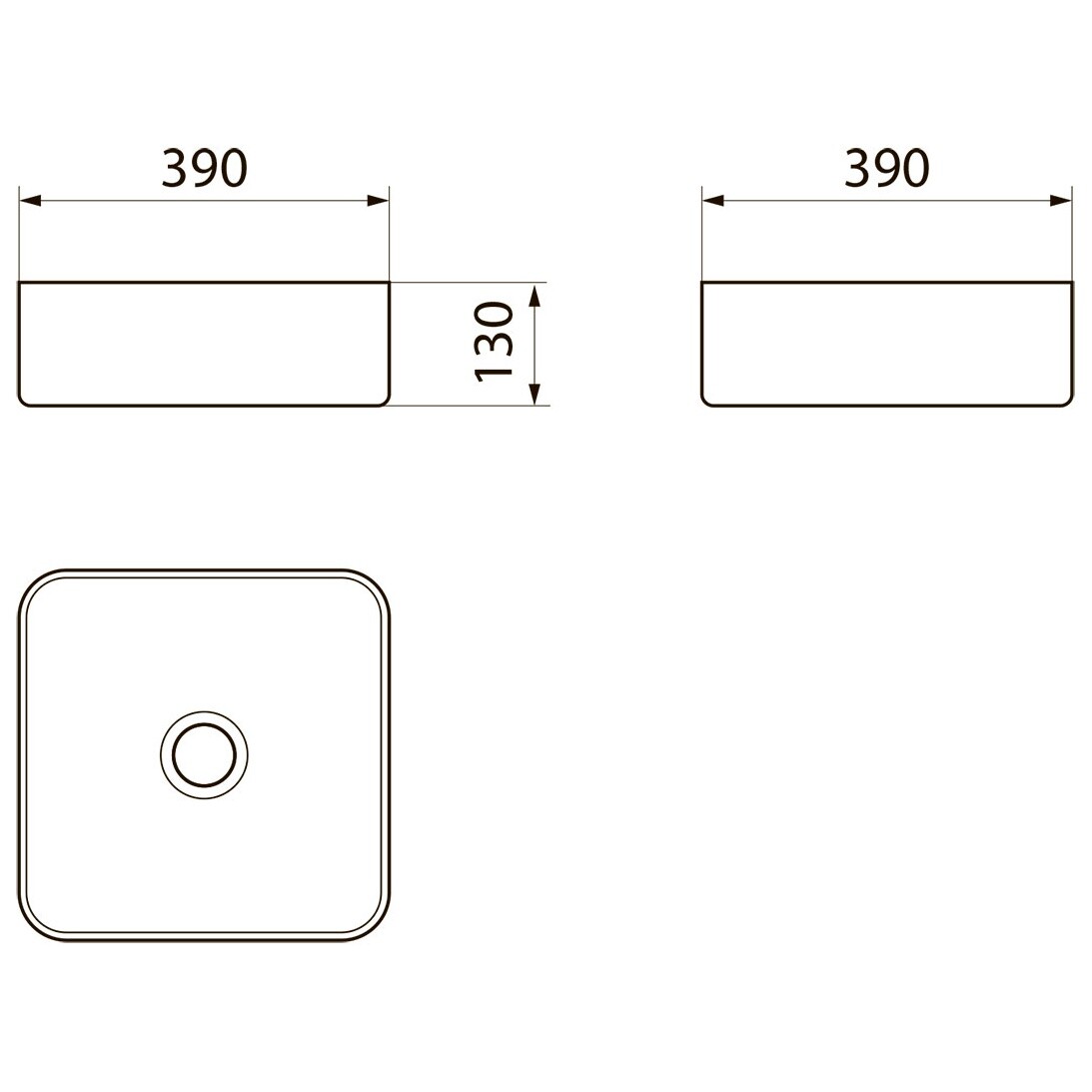Раковина накладная квадратная фарфоровая белая Point "Меркурий 40" PN43831 - изображение 6
