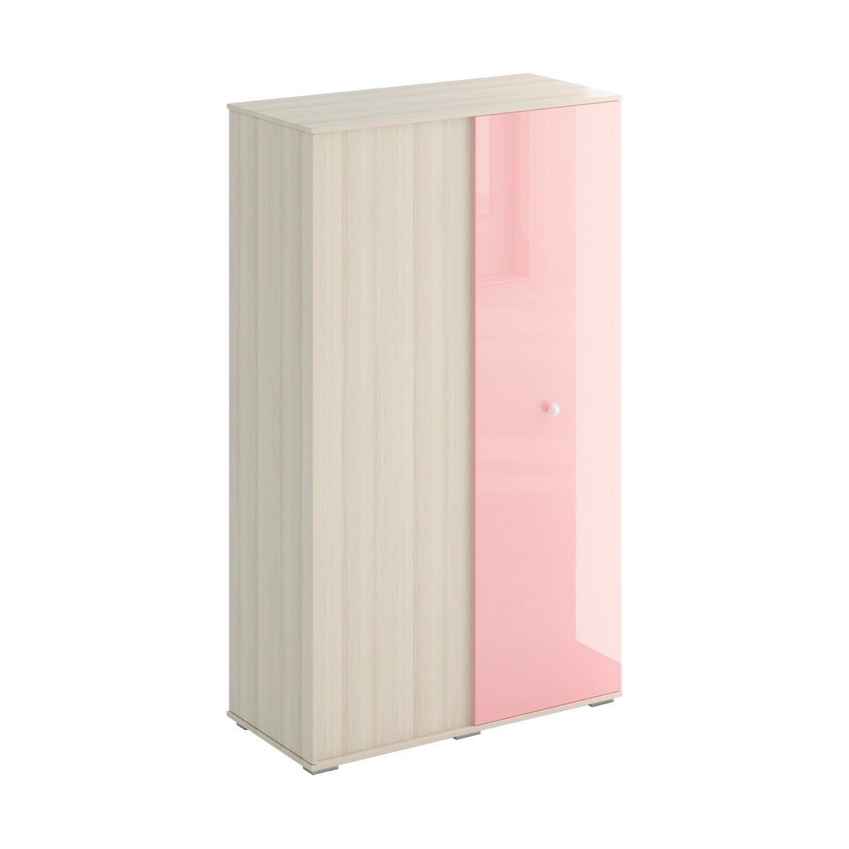 Шкаф двухдверный с 3 ящиками 188х113 см розовый глянец Play