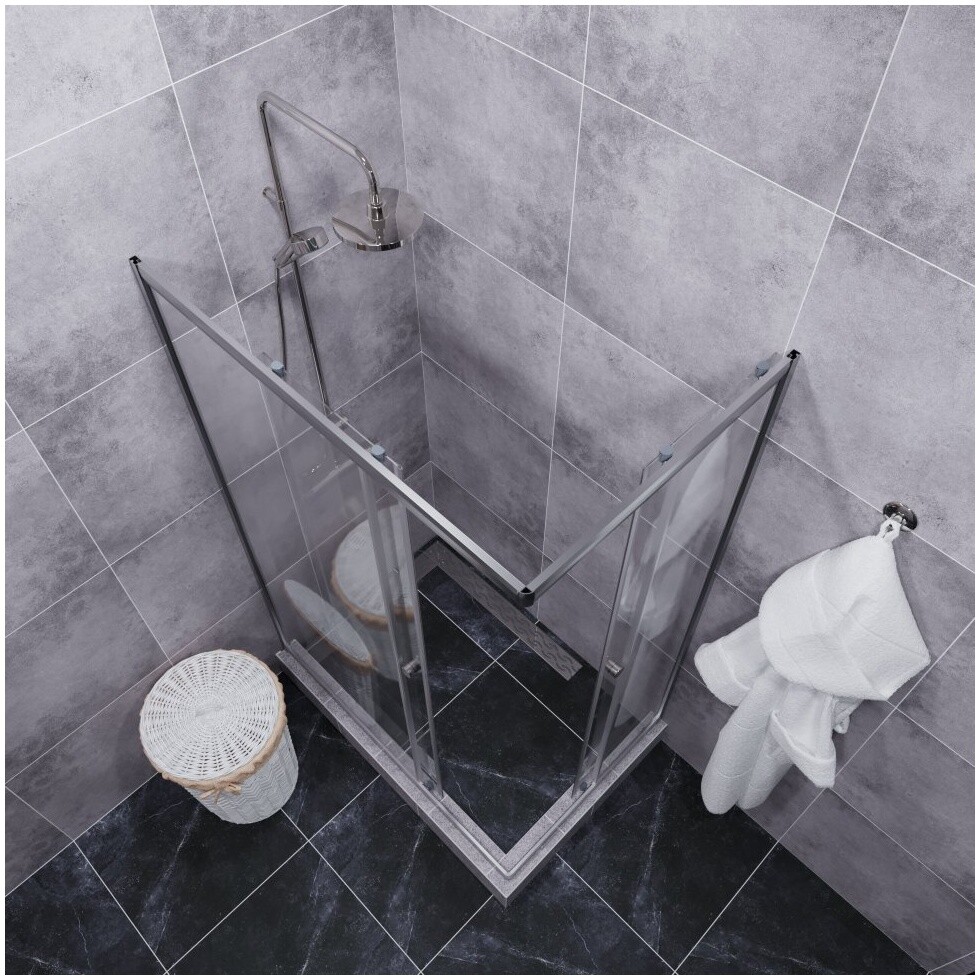 Душевой уголок прямоугольный 80х120 см хром Triton "Вента-Хром" Щ0000054193 - изображение 6