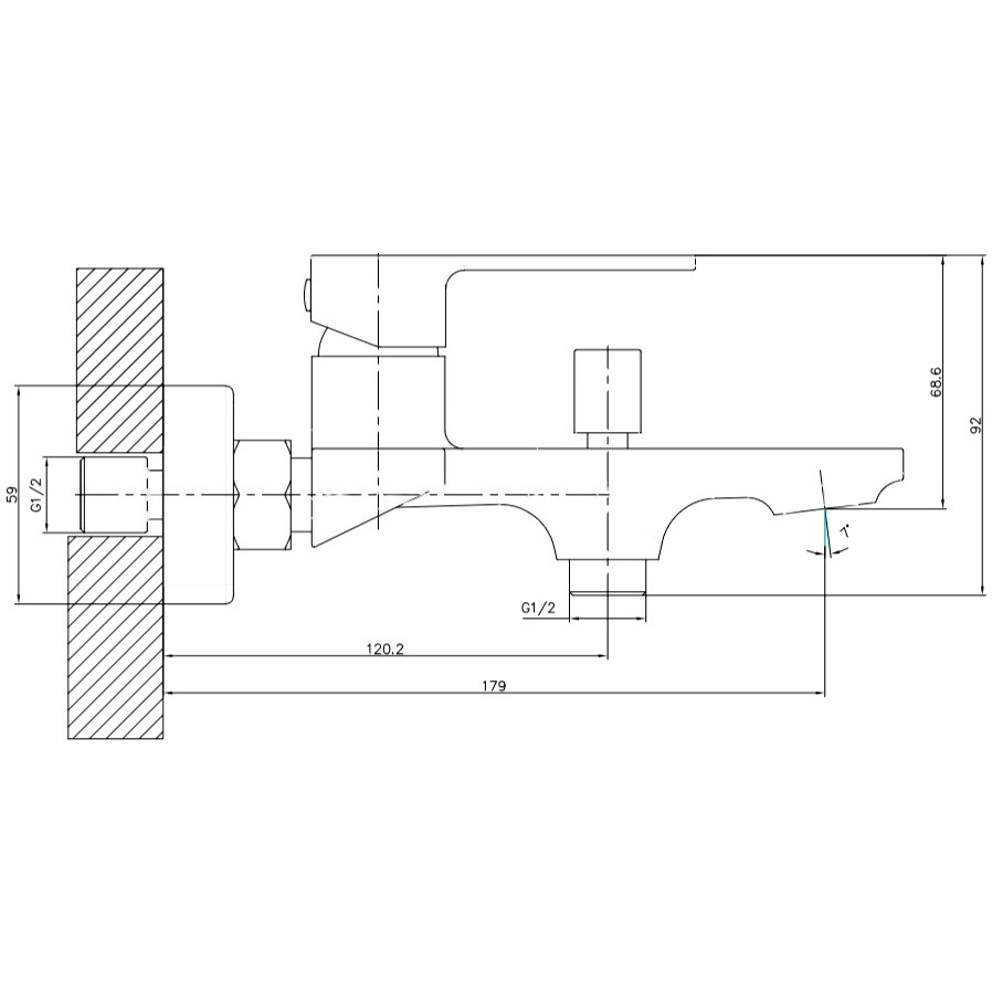 Смеситель для ванны с душем настенный хром Stworki "Карлстад" S35100CR - изображение 10