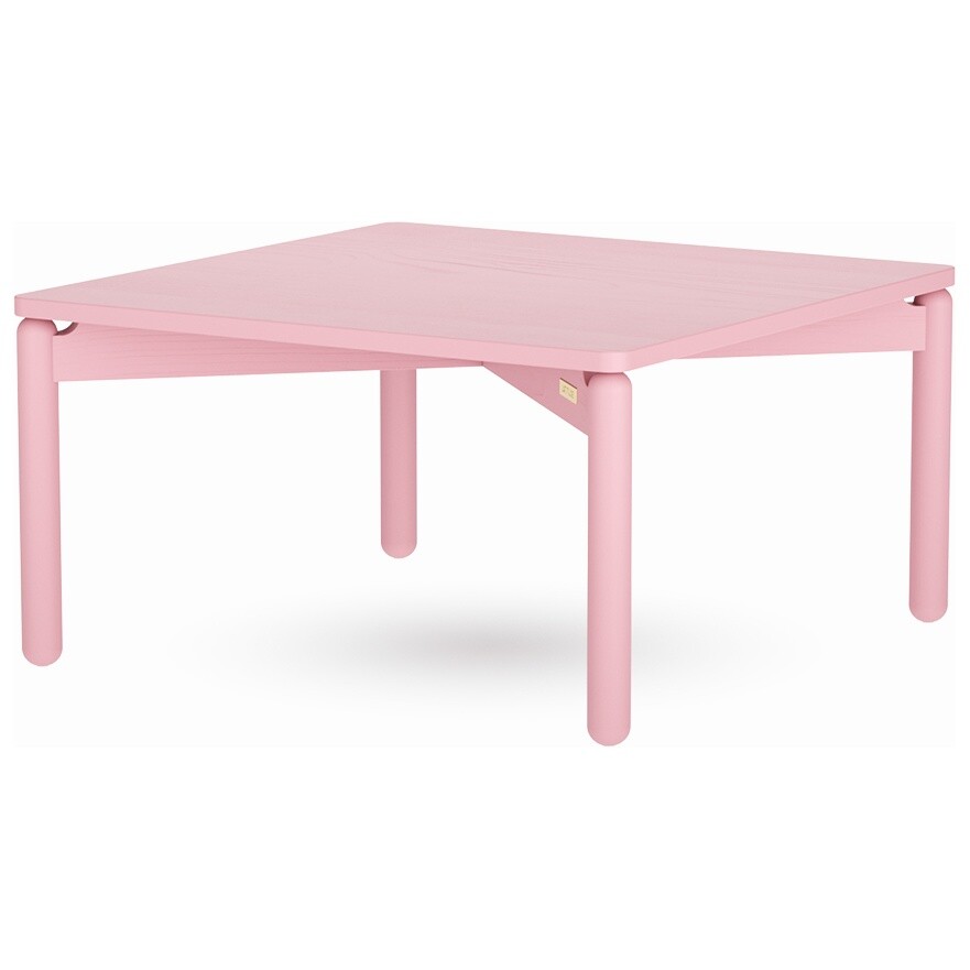 Журнальный столик деревянный квадратный 75 см розовый Saga